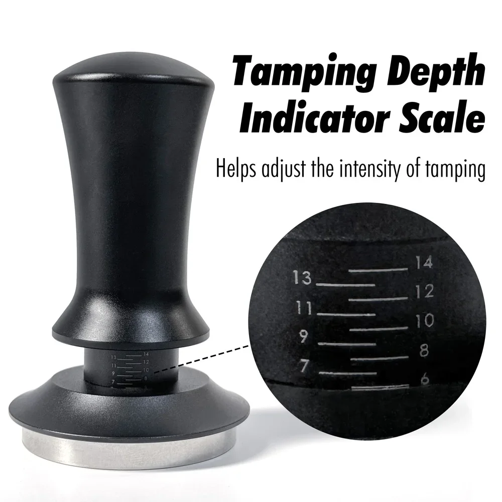 Coffee Tamper 58mm 54mm 51mm Ripple Base Leveling Constant Pressure Calibrated Spring Loaded Barista Tools Espresso Accessories