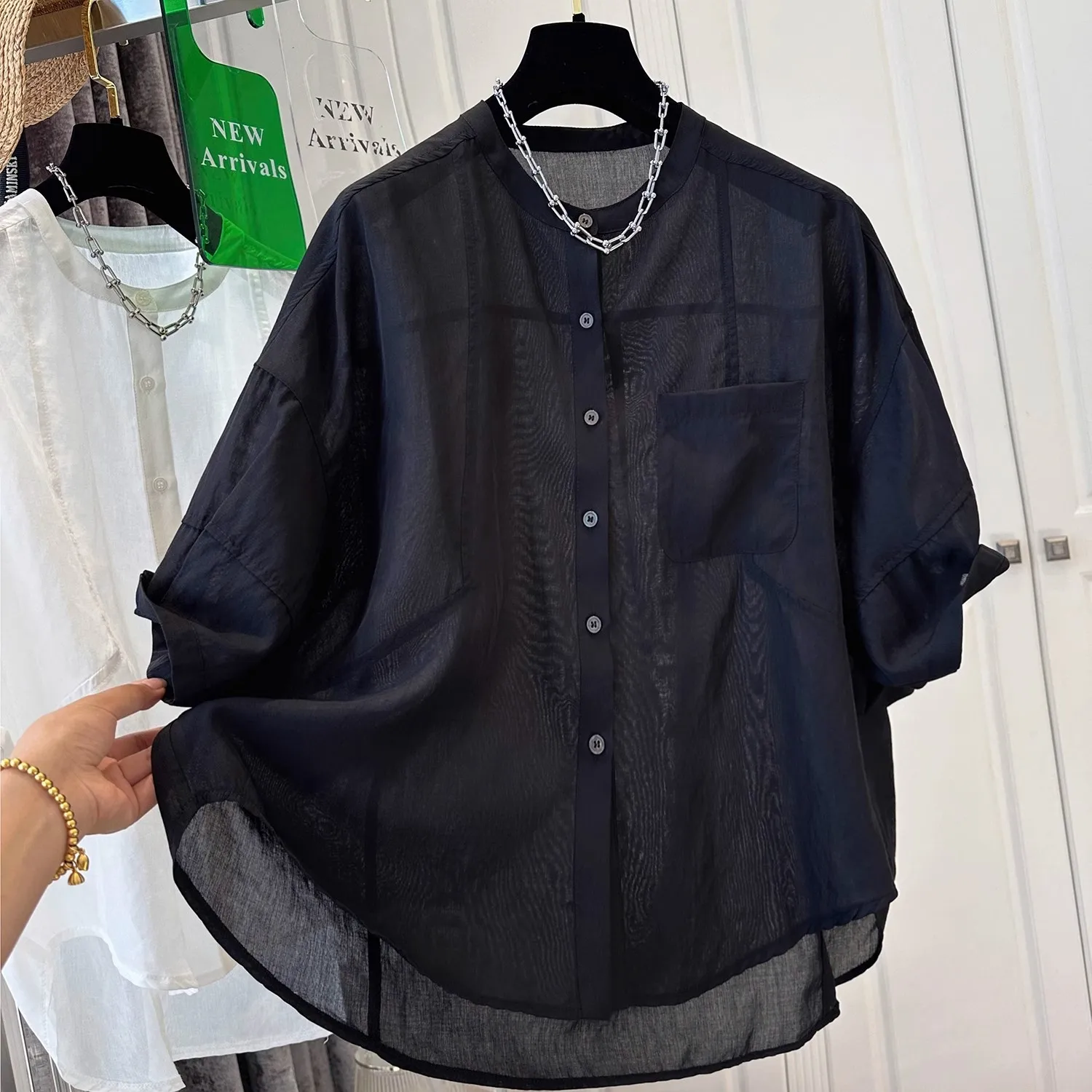 Ele leve algodão linho irt feminino svel respirável verão topo fino transparente sle casual commute sle