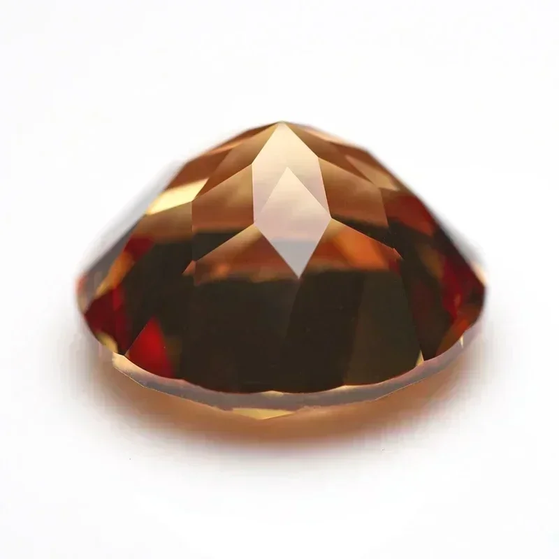 

Orange Color Lab Grown Sapphire Round Shape Artificial Gemstone Beads for Diy Jewelry Making Materials Optional with AGL
