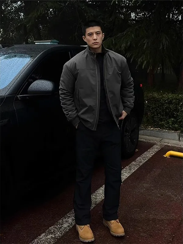 American Retro Tee-Proof Double Layer Jaet Men Women Casual Outdoor Stand Collar Leisure Downproof Coat for Youth