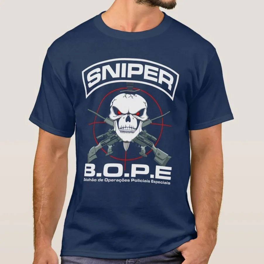 BOPE Brazil Special Forces SWAT Sniper T Shirt. High Quality Cotton, Large Sizes, Breathable Top, Loose Casual T-shirt S-3XL