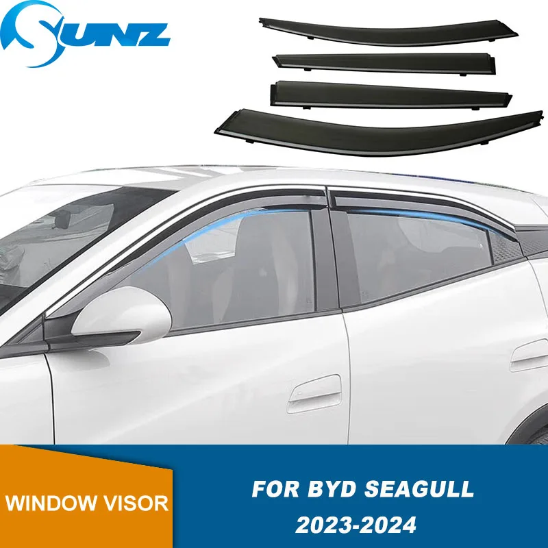 Weather Shield For BYD Seagull 2023 2024 Side Window Visor Car Sun Rain Guard Shield Deflectors Awning Trim Cover