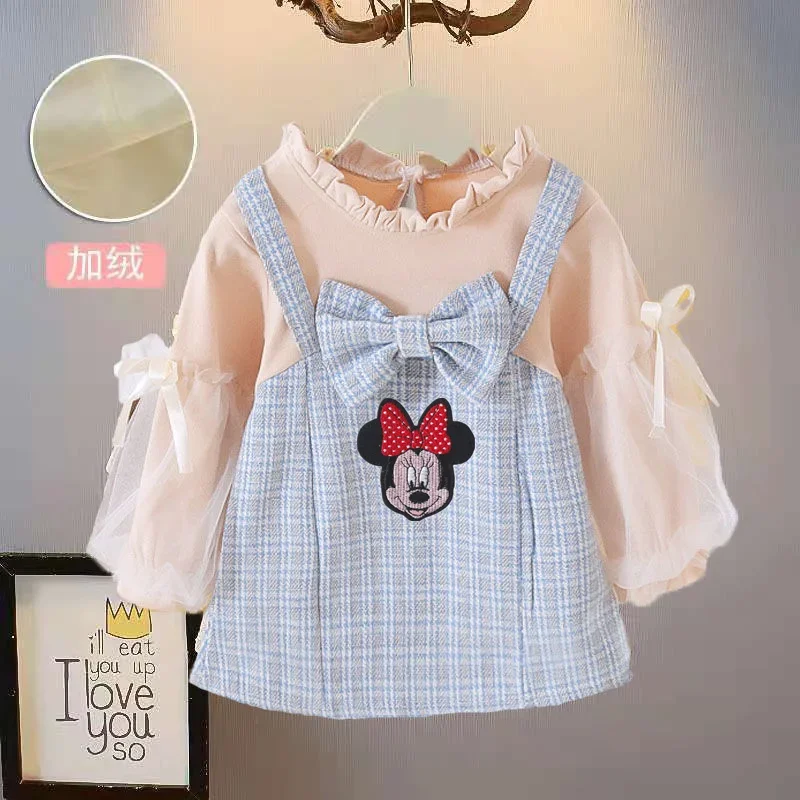 

Disney princes Disney Minnie cartoon skirt coat girl autumn and winter top dress two-piece jacket