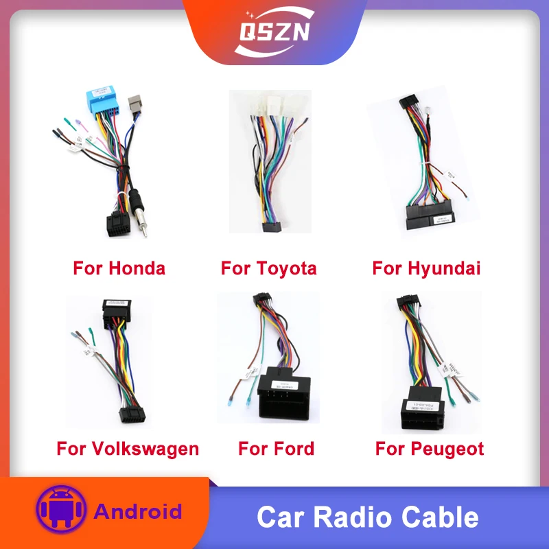 

Android car radio cable for Honda Volkswagen Toyota Buick Hyundai Chevrolet Peugeot Nissan Ford Mazda Lada Wiring Harness Cable