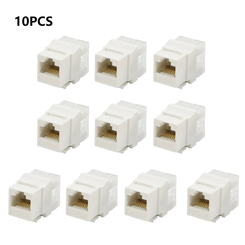 10 pces cat6a utp ethernet módulo de rede rj45 keystone jack tomada de computador adaptador cabo jack plugue de parede conector