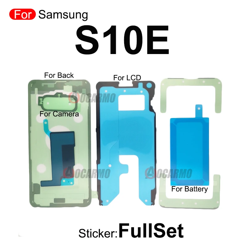 Fullset สติกเกอร์สำหรับ Samsung Galaxy S10 Lite Plus S10 + S10 5G S10E หน้าจอ LCD ด้านหน้าและกลับแบตเตอรี่กาวกาวเปลี่ยน