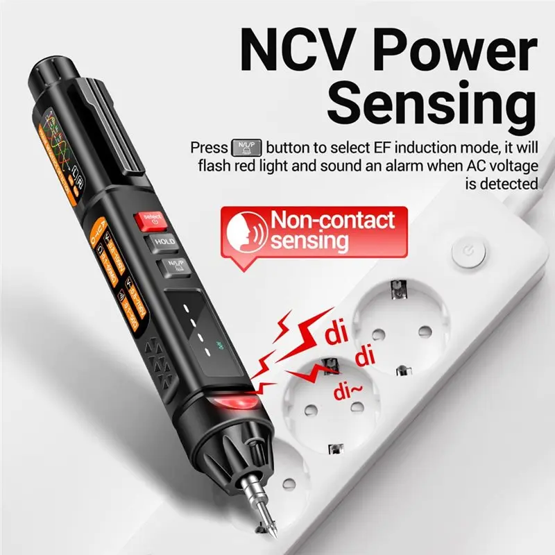 Exquisite-Mini Pen Digital Multimeter A3009 6000 Counts NCV Tester Voice Broadcast Reverse LCD Flashlight