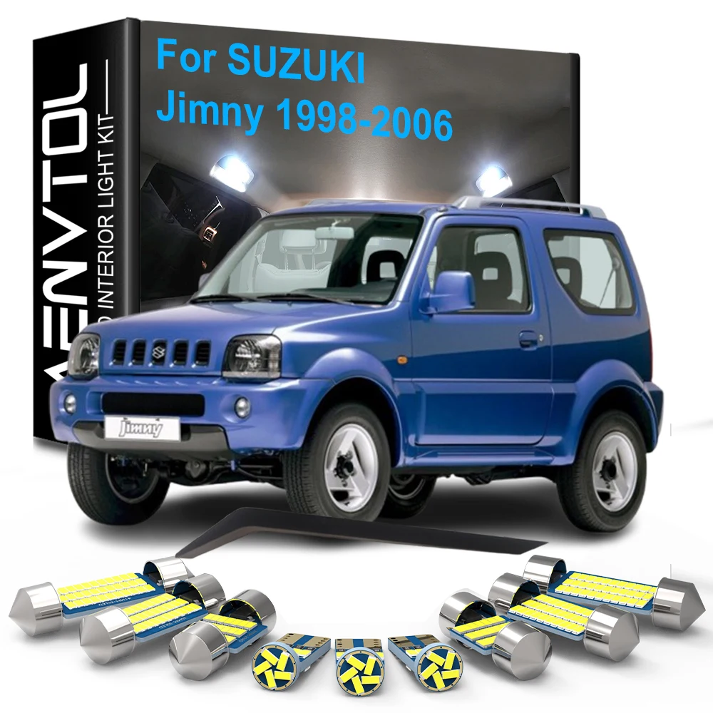 

8 шт. светодиодные внутренние лампы Canbus для Suzuki Jimny 1998 1999 2000 2001 2002 2003 2004 2005 2006 купольная лампа для чтения карт номерного знака