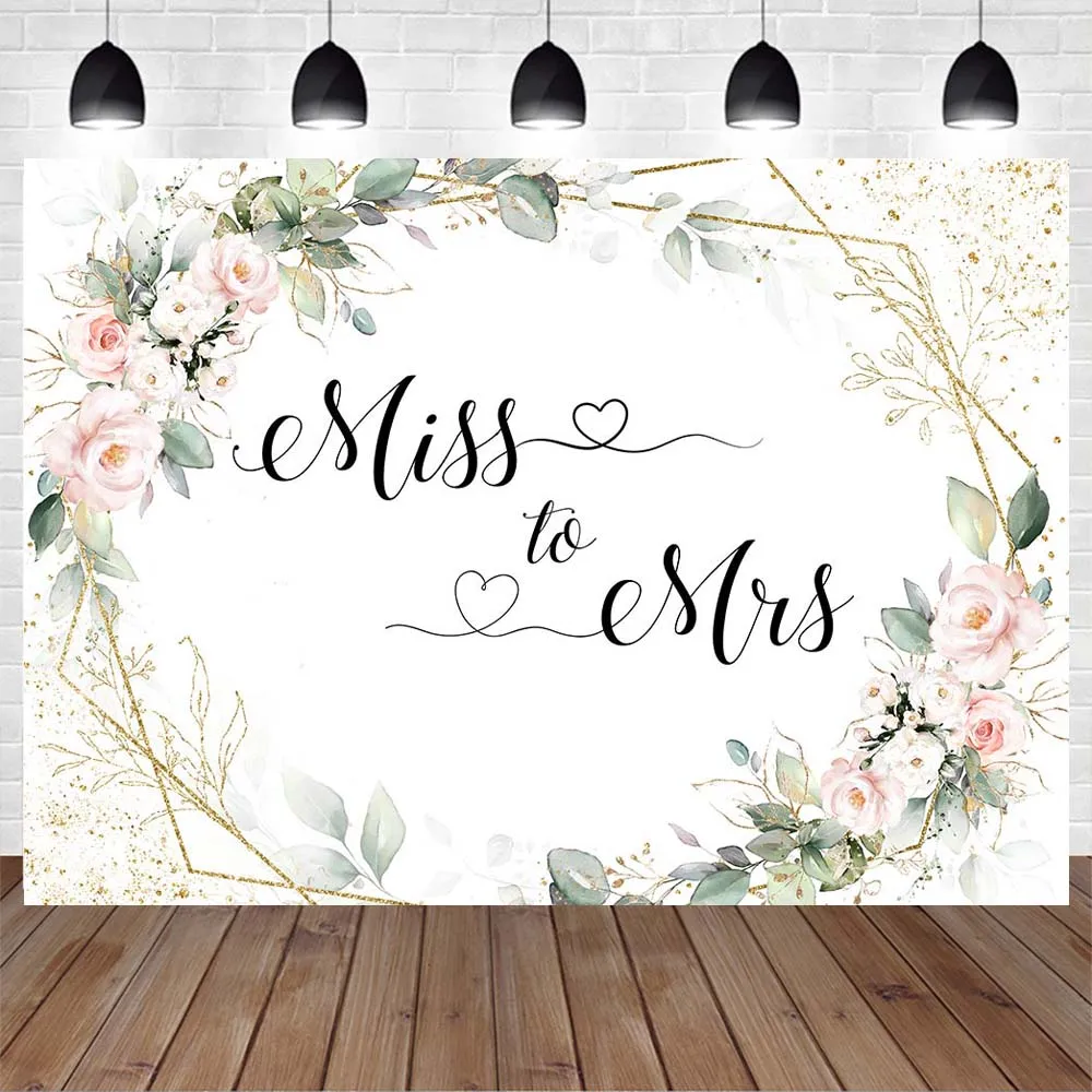 Mocsicka Wedding Bridal Shower Backdrop for Photography Mr & Mrs Miss to Mrs Bride to Be Women Background Studio Photocall Props