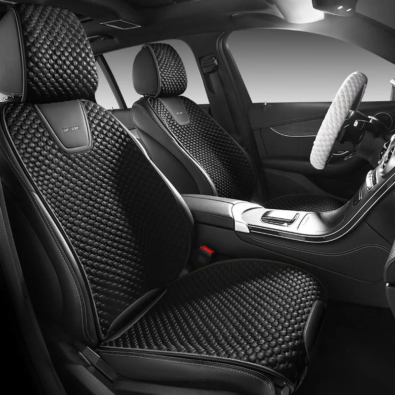

2026 Linen Car Seat Cushion Pad Breathable Non Sweat Auto Bottom Back Pad Dustproof Fashion Car Seat Cover Mat Universal