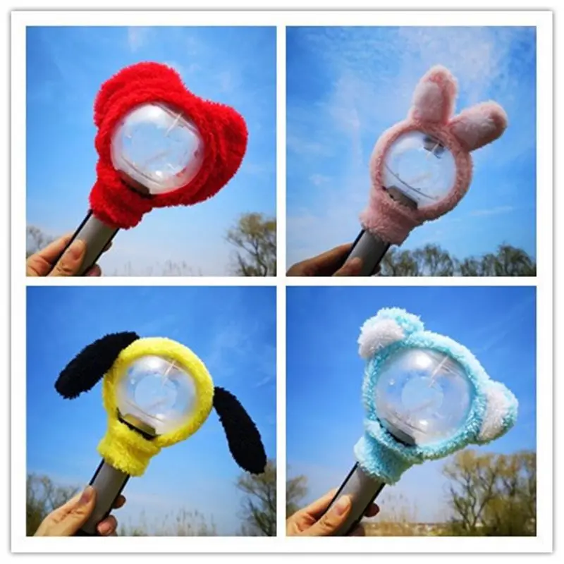 Anime Cartoon BT21 Cooky Shooky Plush Protective Cover Y2K Fashion New Concert Plush Toy Supporting Light Set Gift for Friends