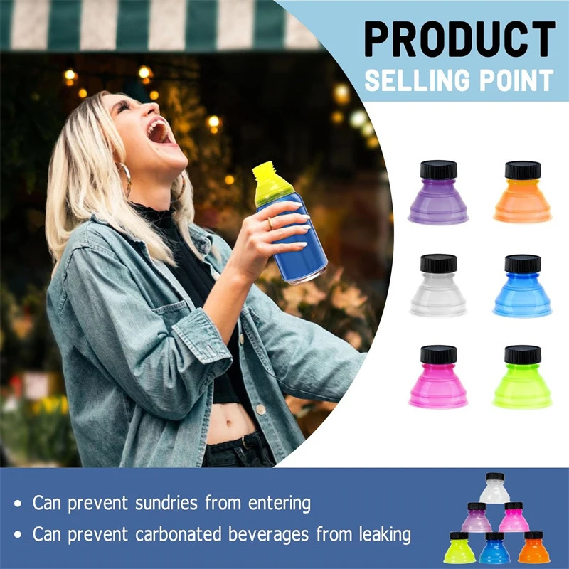 1Pc/6Pcs Reusable Plastic Airtight Lid Beer Water Dispenser Lid Can Protector Caps Cover Bottle Top Soda Saver Cans Dust Cover