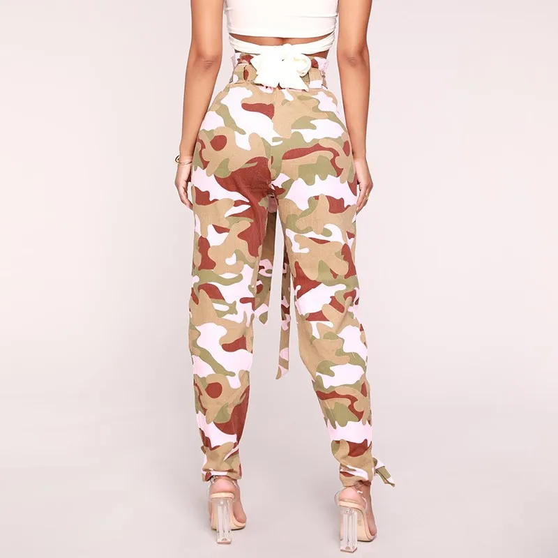 

Bella Philosophy, военные брюки-карго, винтажные женские армейские брюки с высокой талией и поясом, женские камуфляжные брюки с принтом, низ 2019,