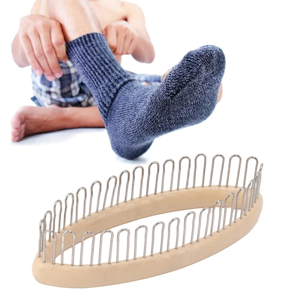 

Round Shape Sock Knitting Loom with Needles with Loom Pocket Knitting Tool Kit Easy To Use DIY Friendly Round Knitting Board
