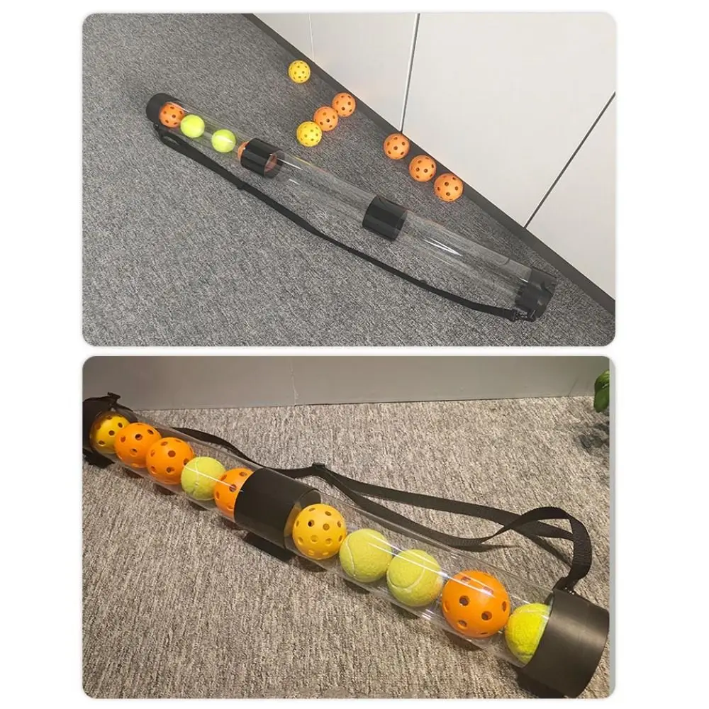 1Pcs with Shoulder Strap Tennis Ball Picker Holder Lightweight Large Capacity Pickleball Ball Collector 95cm Plastic
