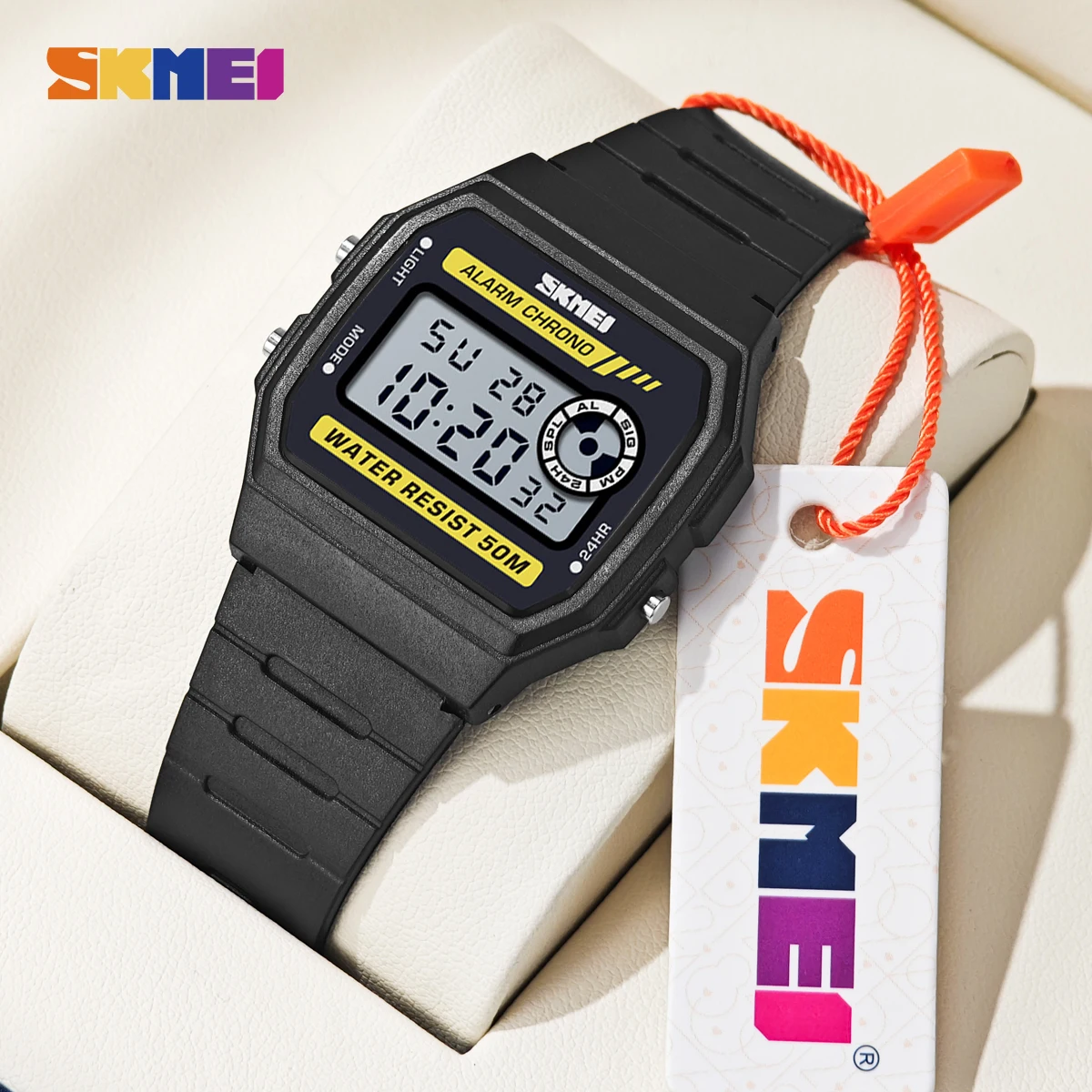Relojes digitales SKMEI resistentes al agua con luz EL, reloj de pulsera con alarma y fecha cronógrafo para mujer, reloj electrónico deportivo a la moda, reloj femenino