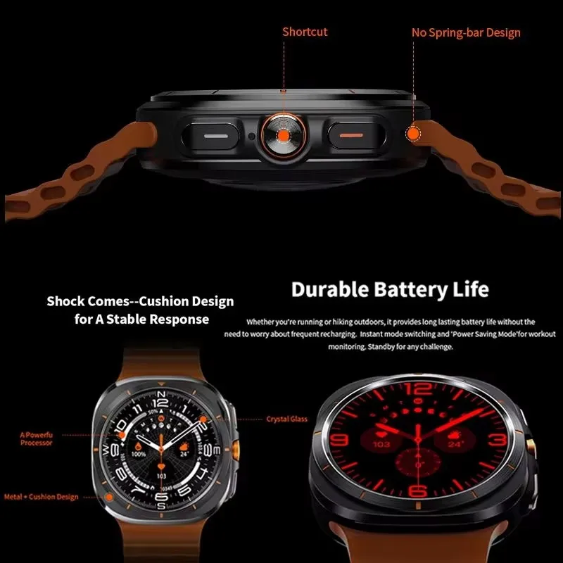 Nadaje się do Samsung Galaxy Watch 7 Ultra New NFC inteligentny zegarek męski 1,43 cala AMOLED Bluetooth wodoodporny sportowy inteligentny zegarek