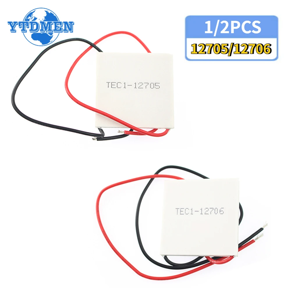 

1/2 шт. TEC1-12706 Модуль Пельтье 12705 12706 TEC1-12705 Термоэлектрический охладитель Пельтье 40*40 мм 12 В Полупроводниковое охлаждение