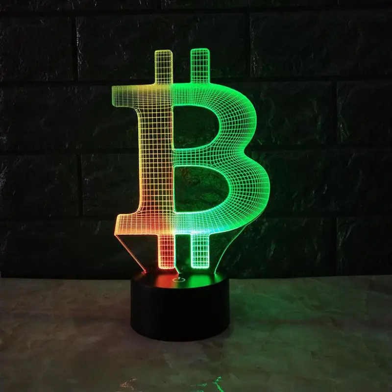 

Bitcoin 3d Visual Night Light New Style Novelty Usb Led 3d Lights Fixtures Power Bank Kids Lamp