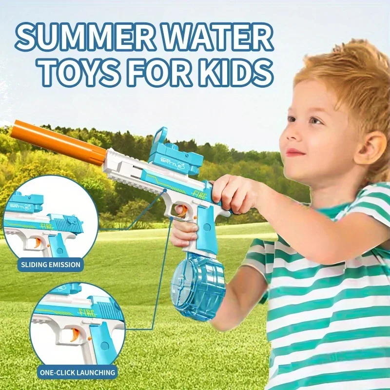 1pcs Electric Water Gun Launch Full Automatic Pistol Large Capacity Swimming Pool Beach Children\'s Splashing Toys for Kids Gifts