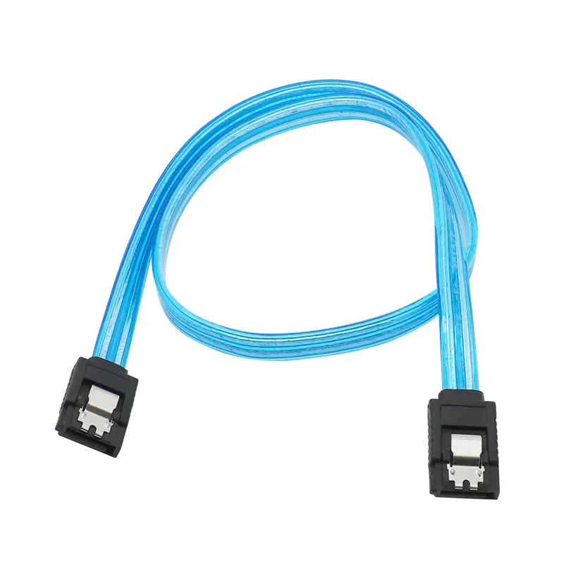 SATA 3.0 III 6Gb/s High Speed HDD Data Cable Cord 6Gbs PC Hard Disk Drive Connect Cable Connector Clear Blue 50cm