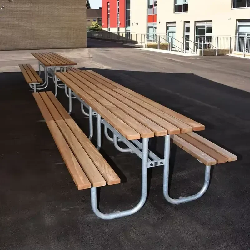 Factory Direct Picnic Park Outdoor Dining Table and Chair Set with Benches and Tables Outdoor Picnic Table Benches