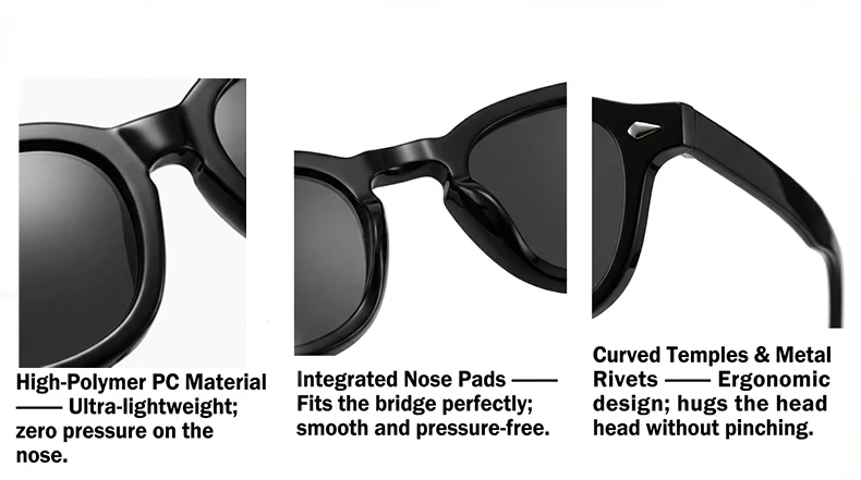 2026 Modische Vintage Quadratische Sonnenbrille für Herren – Klassische Kleine Runde Rahmen-Sonnenbrille mit Nieten – Luxuriöse Designer-Sonnenbrille mit Farbwechsel-Funktion – Detail 6