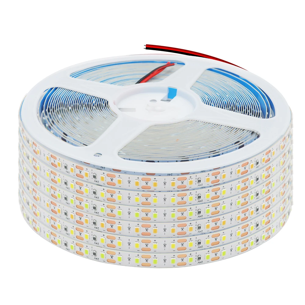 

1 LED Cut Led Strip Light 5m 10m 12v 24v RA90 SMD 2835 120Leds/m Warm/Natural White Night Backlights Brigh Flexible Tape Lamp