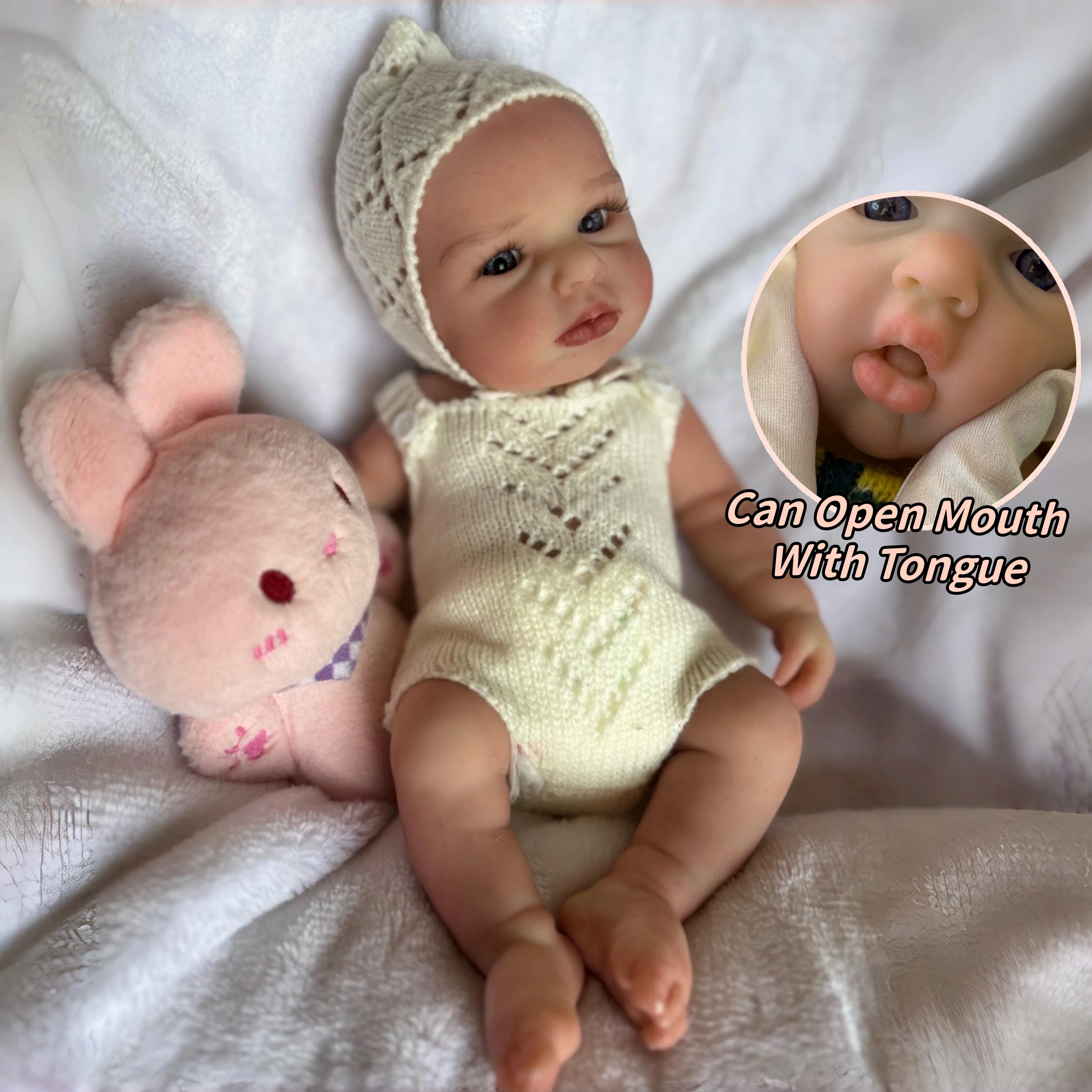 

13-дюймовая силиконовая кукла Loulou с открытым ртом для детей, мягкая однотонная подарок для новорожденных девочек, милая художественная кукла Bebe, декор для дня рождения