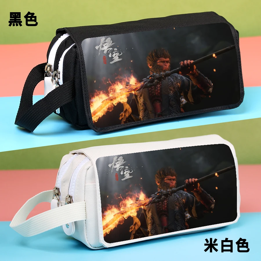 Anime Black Myth: Wukong Cosplay Writing Case Prop Student Pencil Box High-capacity Pen Bag School Supplies Xmas Birthday Gift