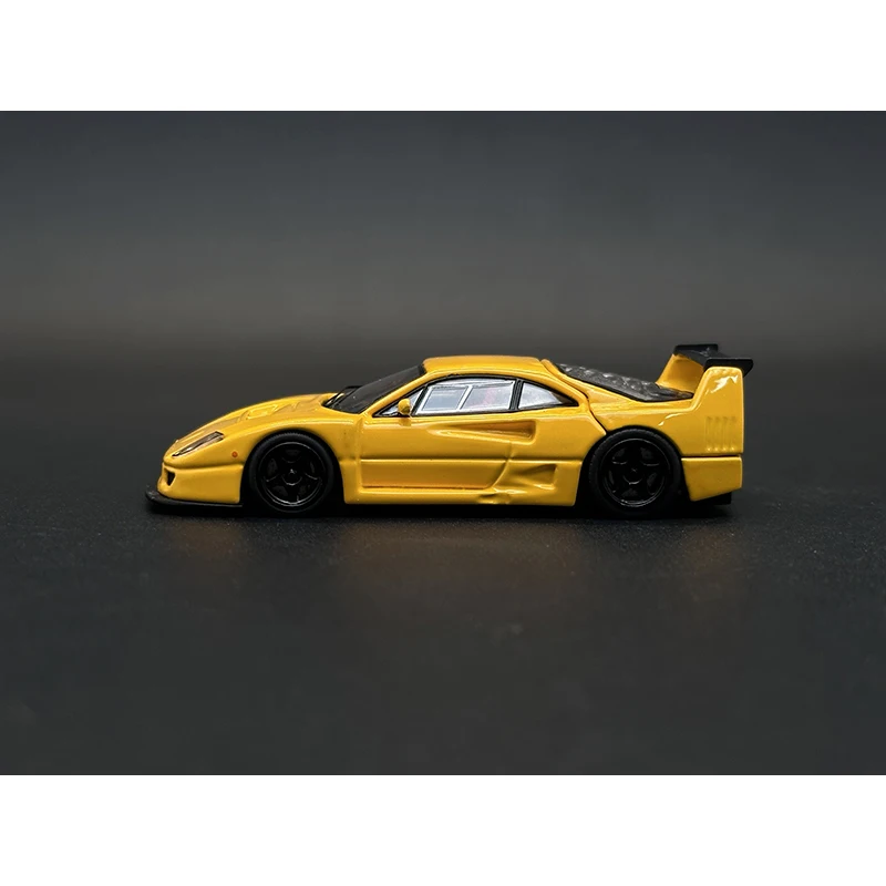 Amarelo Diecast Car Model Collection, Brinquedos Em Miniatura, Caçadores De Stance, Capuz Aberto, SH em Stock, LM 1:64, F40