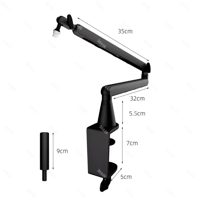 Microphone Boom Arm Desktop Stand for Live Streaming Karaoke Anti-Shake Adjustable Foldable Aluminum Mount for Phone and Tablet