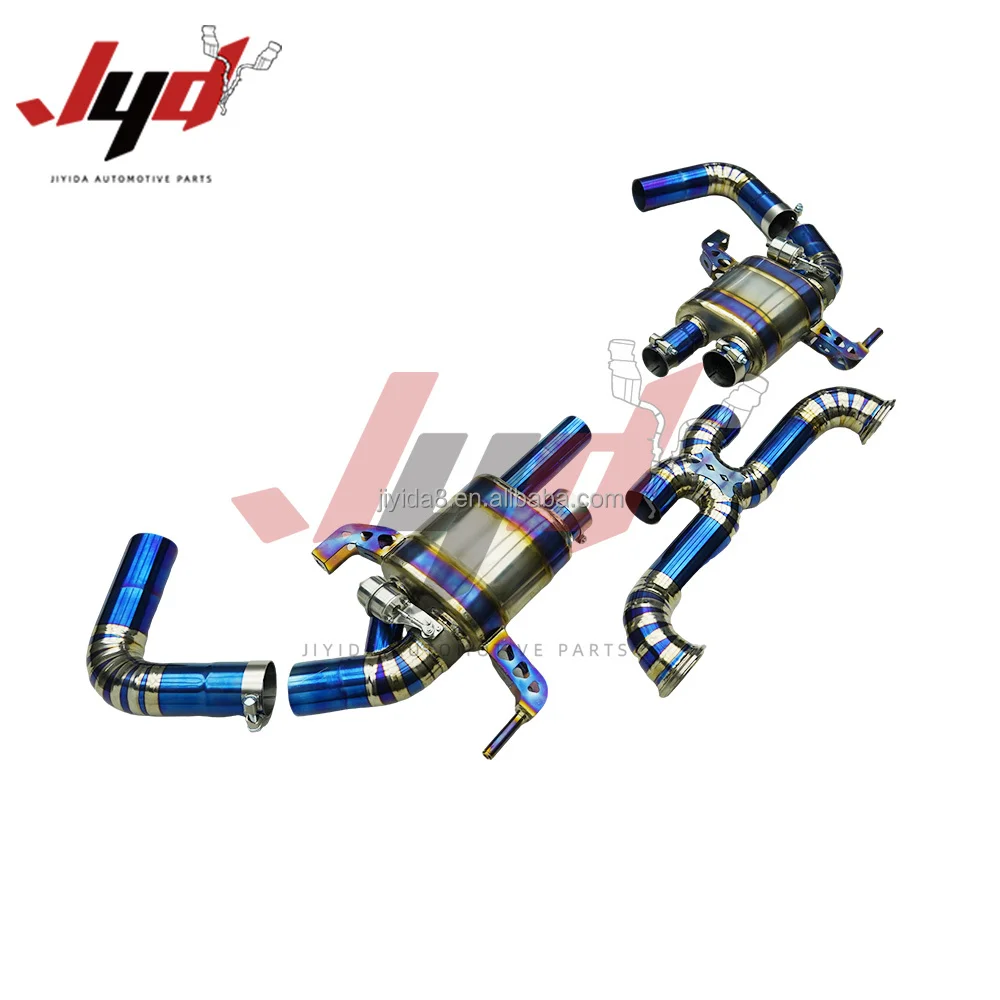 JYD Performance Catback Exhaust for  R8 V10 5.2  Racing Exhaust Pipe Muffler Titanium Alloy Blue Burnt Finish