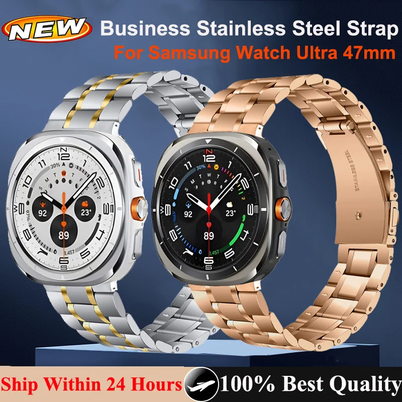 

No Gaps Metal Band For Samsung Galaxy Watch Ultra 47mm Stainless Steel Bracelet Strap For Galaxy Watch 7 Ultra 47mm Watchband