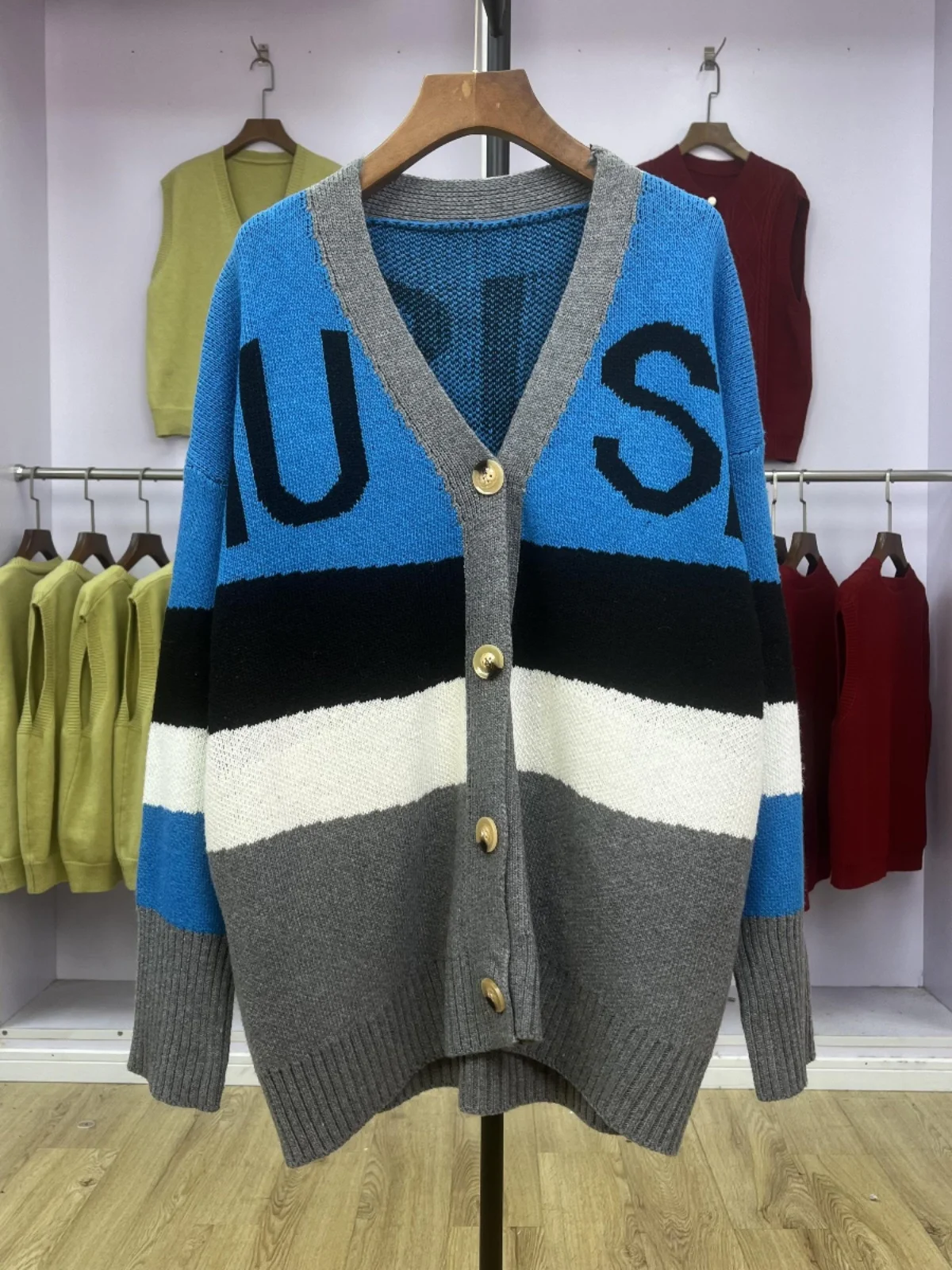 

Вязаный кардиган в стиле ретро, женский модный ленивый топ V-Ne Long Sve, обычный тонкий осенний свитер, Новое поступление