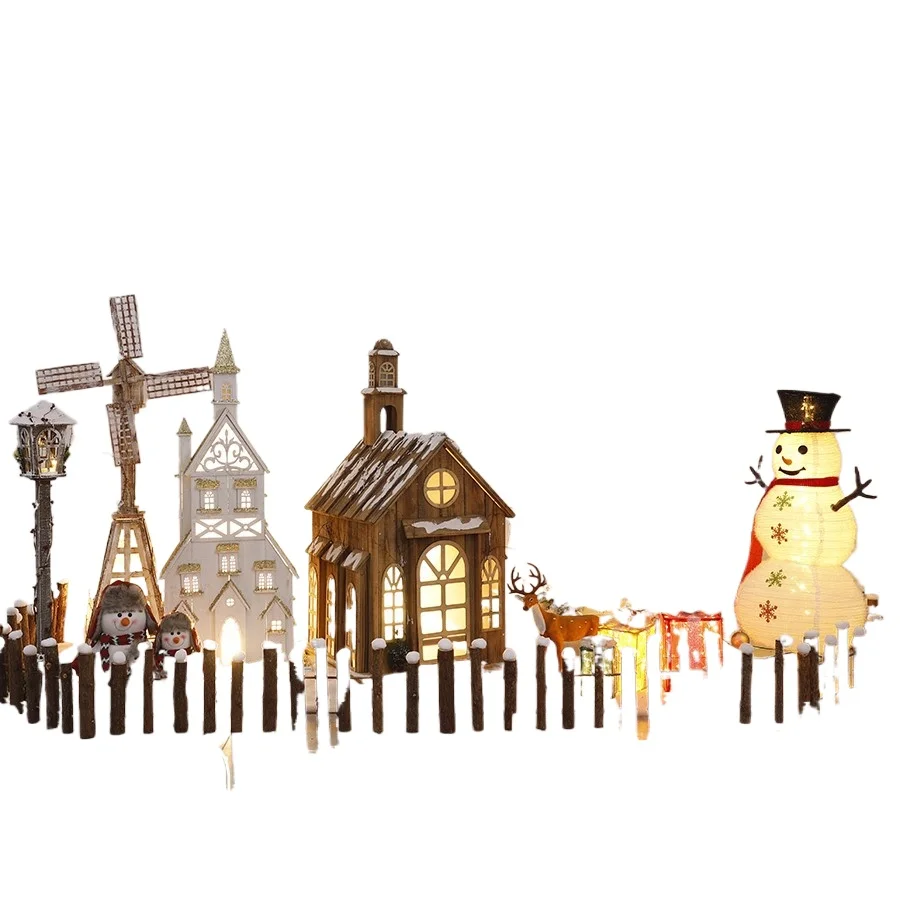 

Christmas Hotel Shopping Mall Bar Large Scene Decoration Meichen Glowing Castle House Holiday Decorations