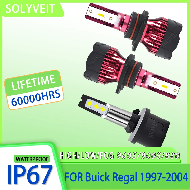 

Clear Night Vision Plug and Play 9005 9006 880 LED Headlight foglight For Buick Regal 1997 1998 1999 2000 2001 2002 2003 2004