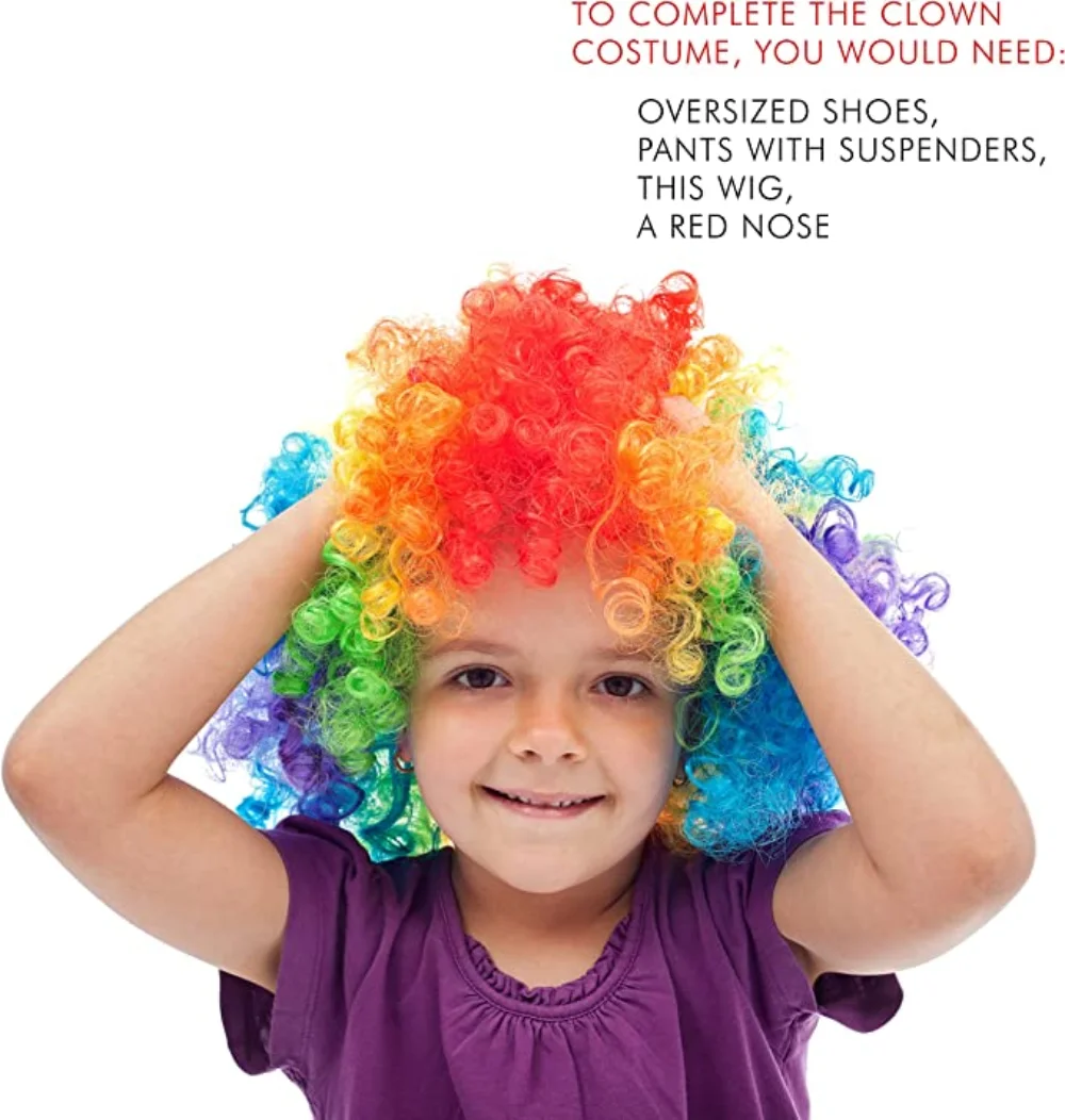 Performance Wavy Curly Clown Wig Cosplay Hair For Christmas new year adult birthday Party Disco decoration kids gift Supplies