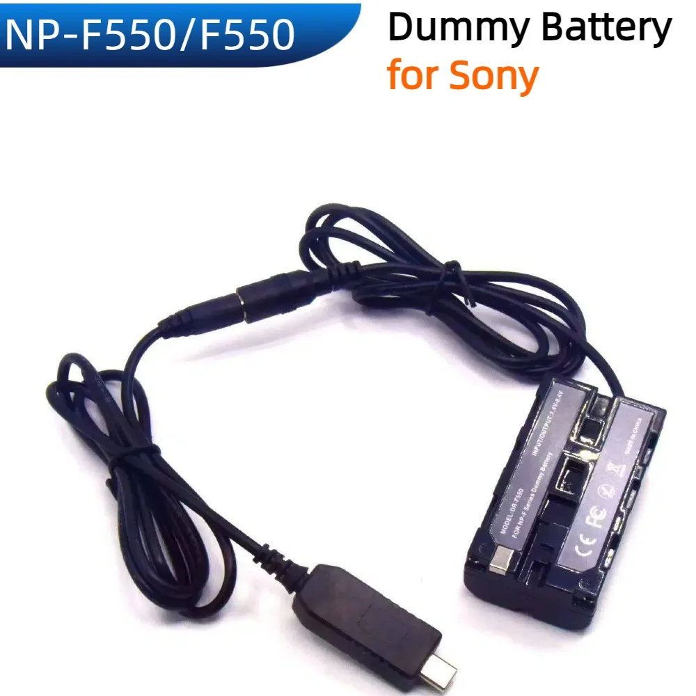 USB Type C Display 8V Adapter Cable NP-F550 Dummy Battery Replace NP-F970 F960 F750 F770  to Various Video Lights/BMPCC/Monitor