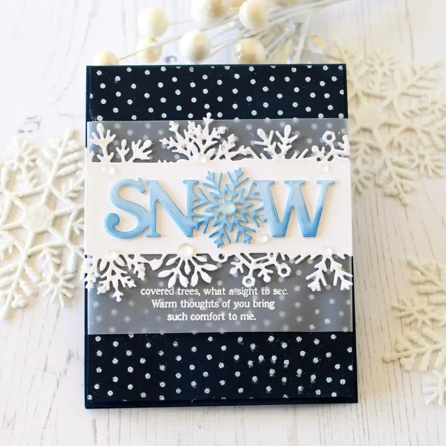2025 New Arrival Word Snow Snowflake Background Knife Mould Metal Cutting Dies for DIY Scrapbooking Card Making Stencils Crafts
