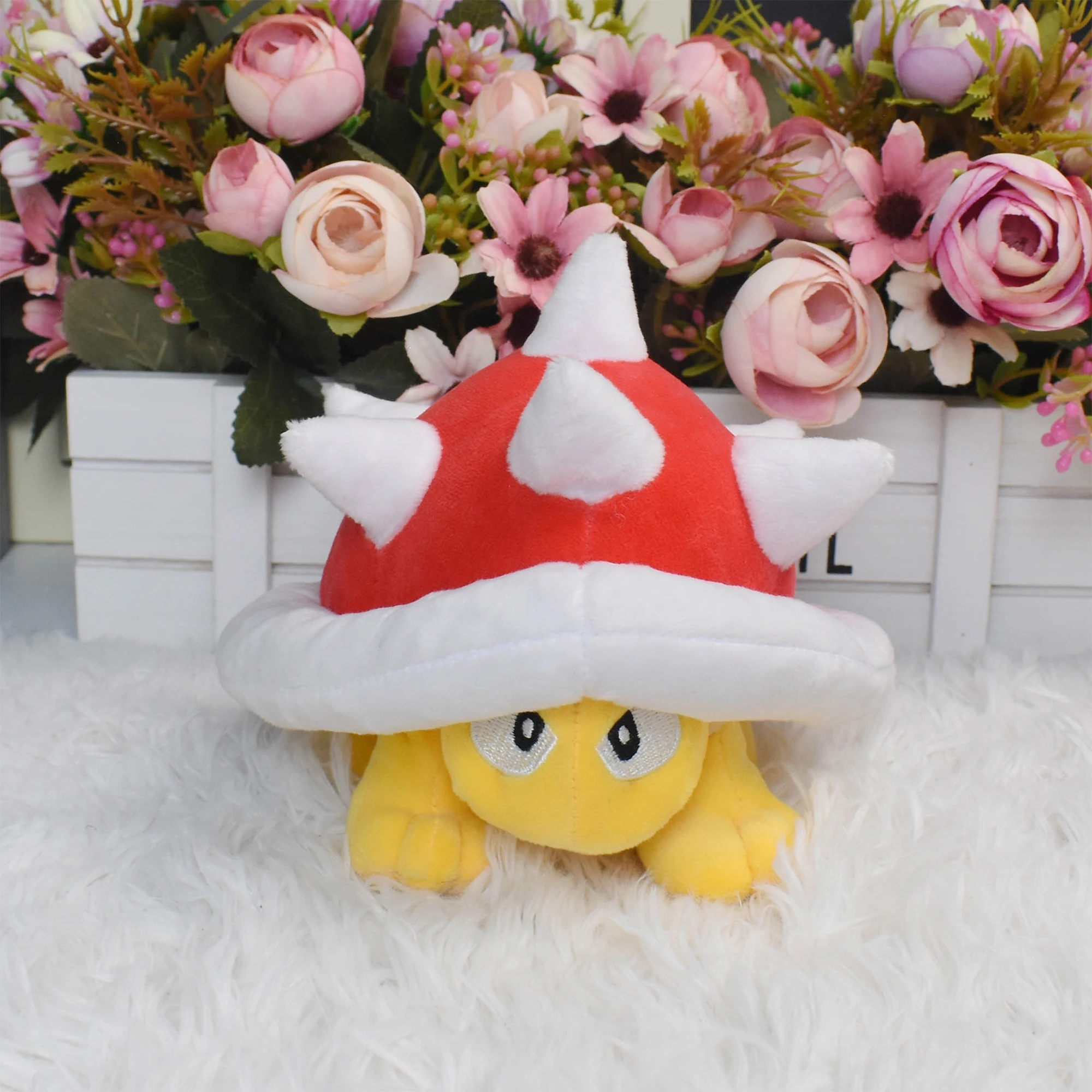 Spiny Shell Koopa Plush Toys Small Soft Stuffed Game Character with Spiky Koopa Back Cute Collectible for Fans Red 5.5inch view 6
