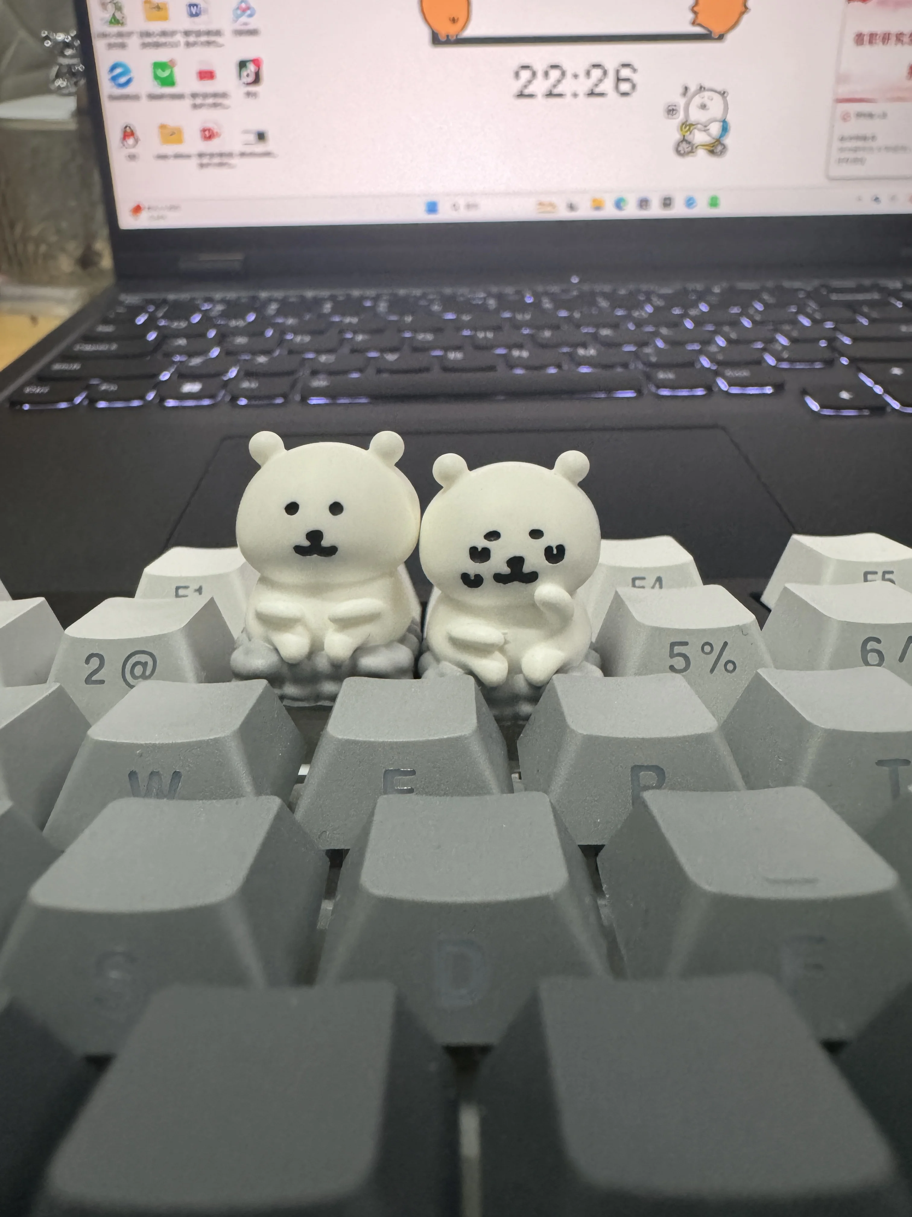 Lobo Keycap Chiikawa Kawaii Action Figures Theme Resin Peripheral Art Keycaps Mechanical Keyboard Decoration Gift