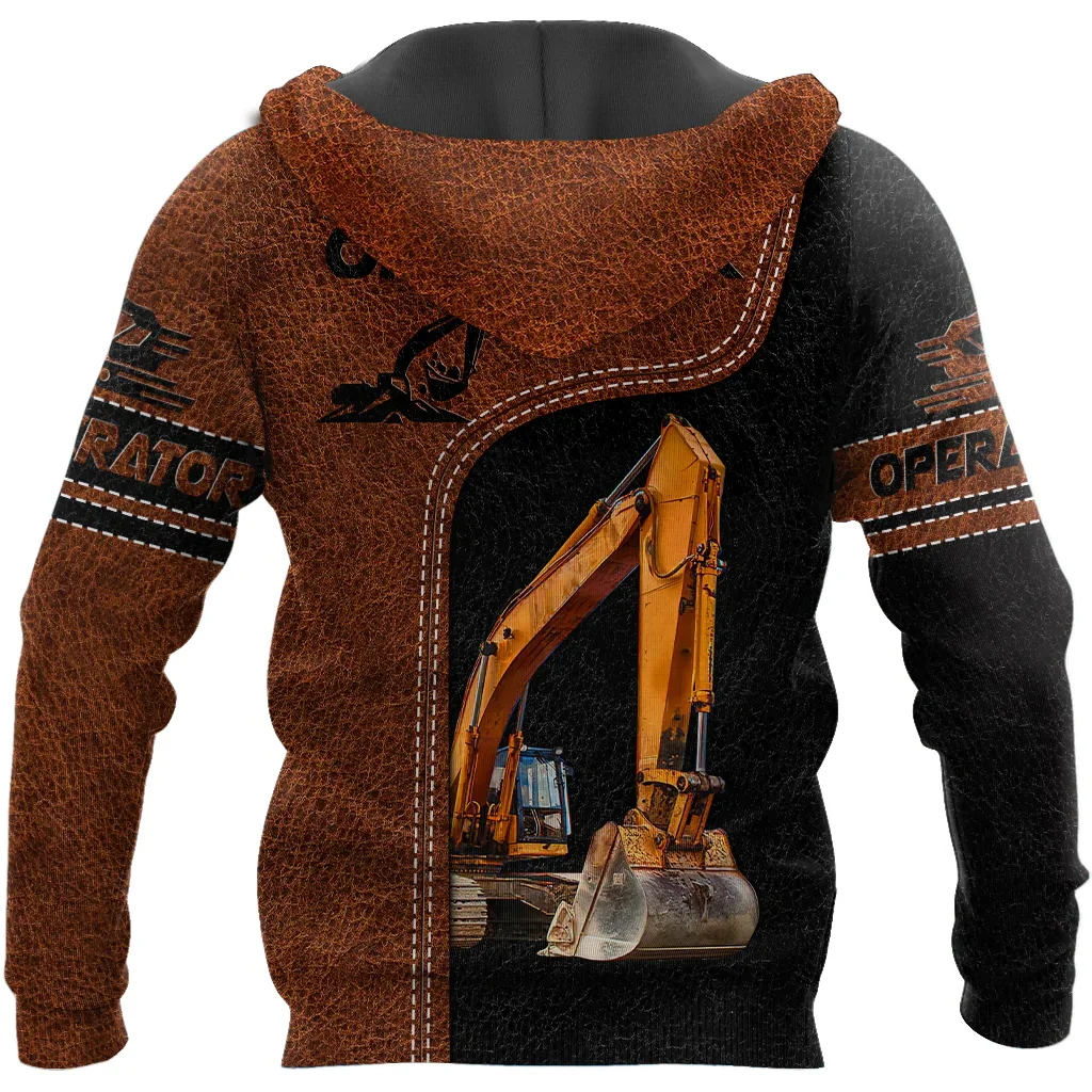 Personalized Name Excavator Operator 3D Printed Men Hoodie Unisex Hooded sweatshirt Streetwear Casual zipper hoodies DK507