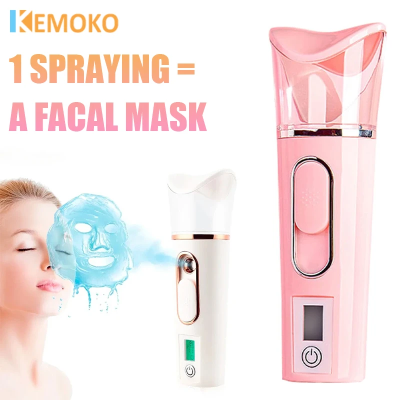 Vaporizador Facial con probador de humedad, Mini pulverizador de niebla portátil de 25ml, reposición de agua, humidificador de hidratación, niebla para el cuidado de la piel