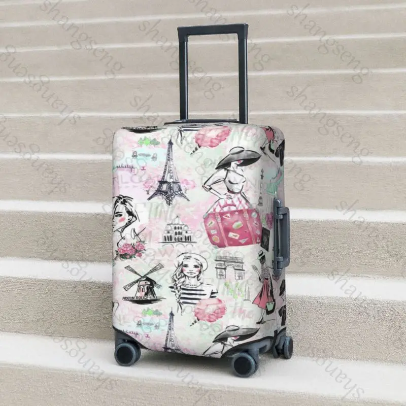 Eiffel Tower, Paris Travel suitcase protective case, suitcase cover, elastic protection, washable Luggage cover, 18-32 in