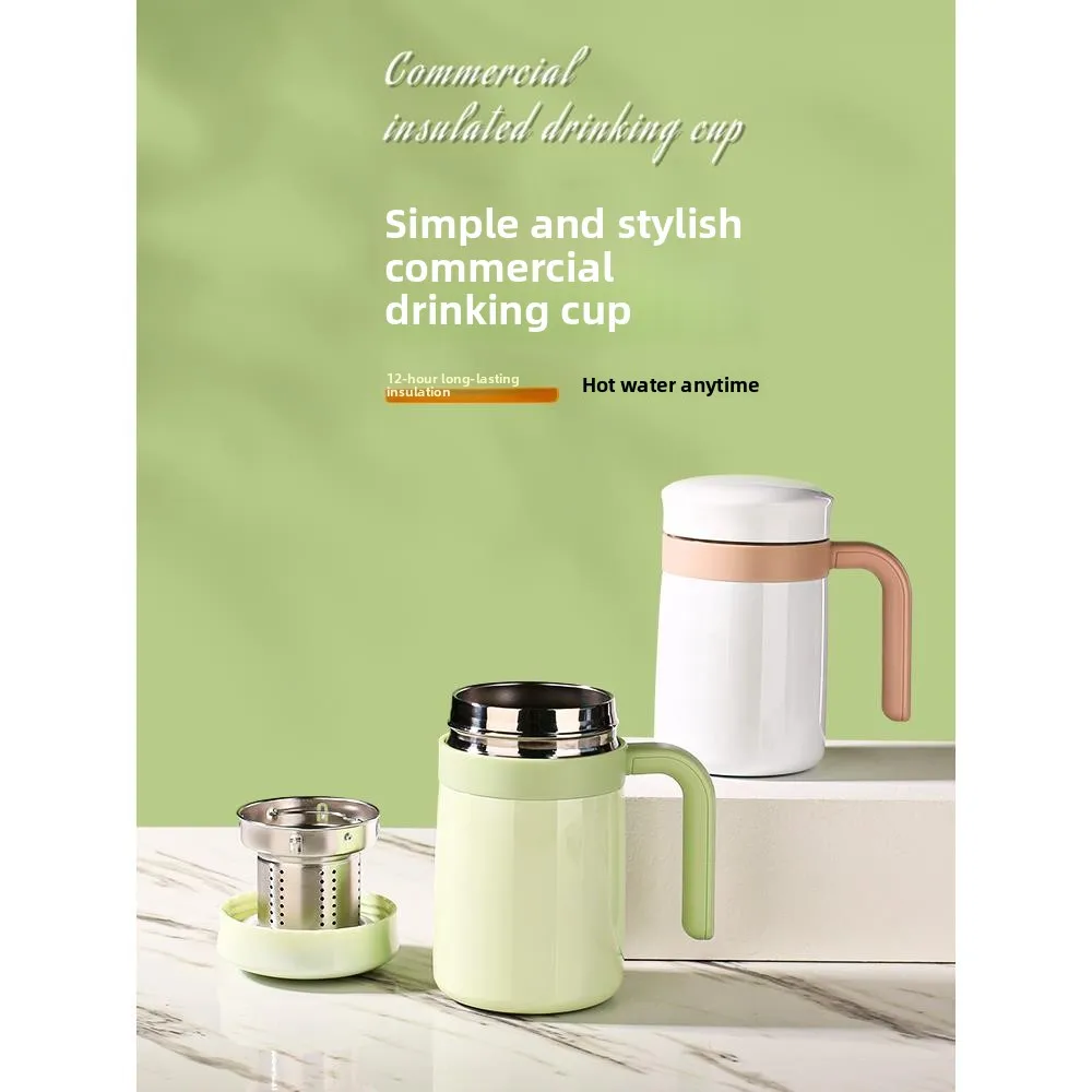 

Ladies High Capacity Insulated Tea Cup Stylish Stainless Steel Coffee Brewing Cup Large Belly Cup for Office And Home Use