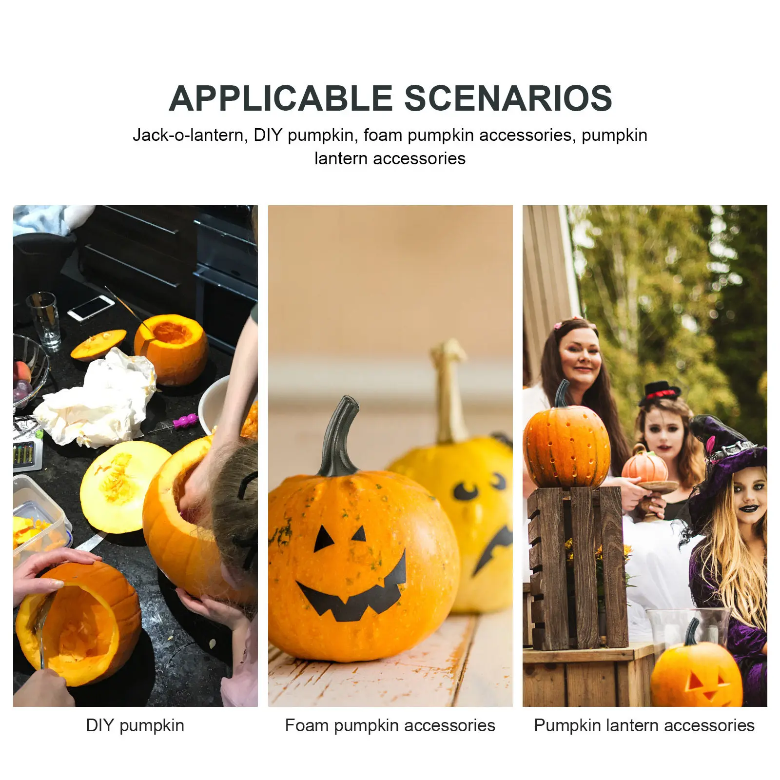 100Pcs Realistic Plastic Pumpkin Stems for Halloween DIY Decoration Crafting Pumpkin Making Tool Party Carnival Supplies - view 2