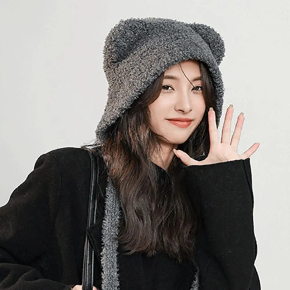 Y2K Beanie Hats for Women Winter Warm Crochet Ear Protection Hat Solid Color Unisex Autumn Knitted Beanies Caps Bonnet image 4