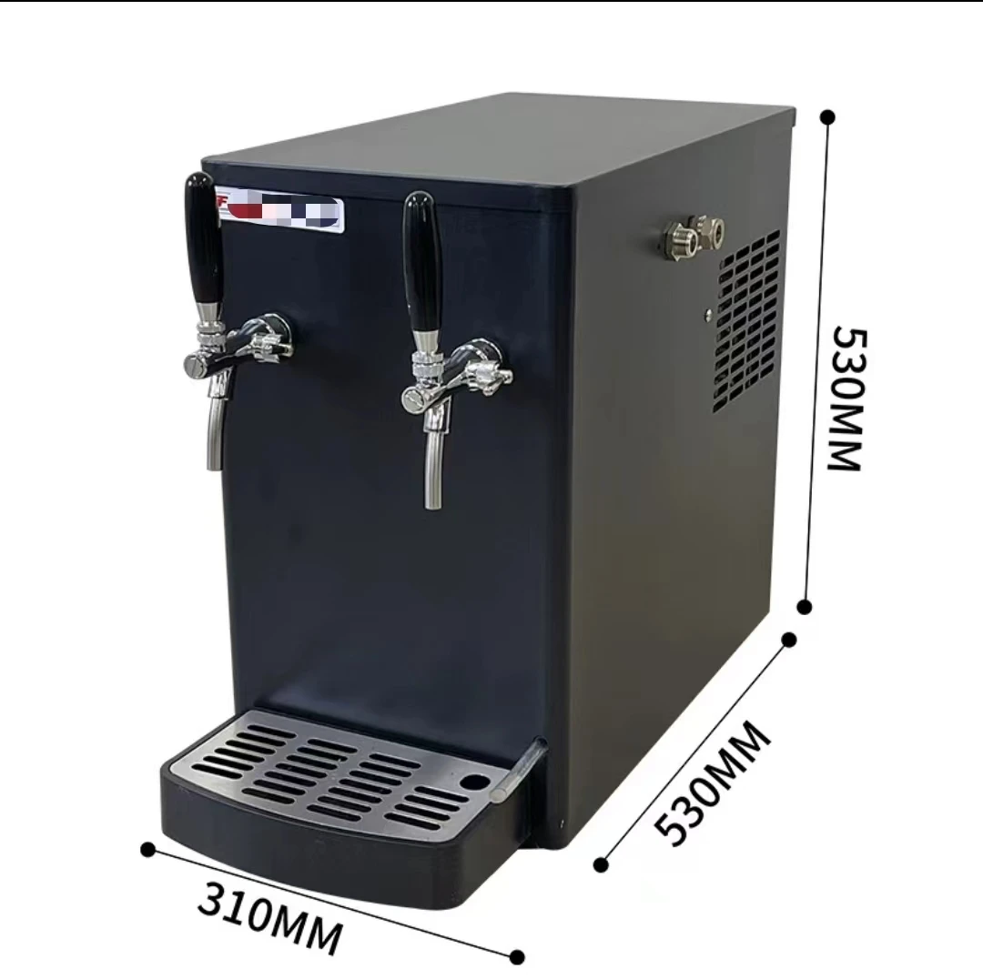 Small desktop draft beer double-head water-cooled beer machine grill bar stainless steel machine water tank 30L water-cooled dra