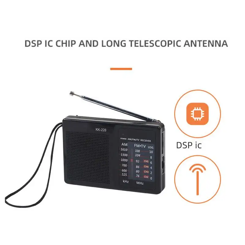 Rádio de bolso a pilhas, rádios estéreo am/fm, desfrutar de música, em qualquer lugar com design compacto, sinais ultra largos e pulso